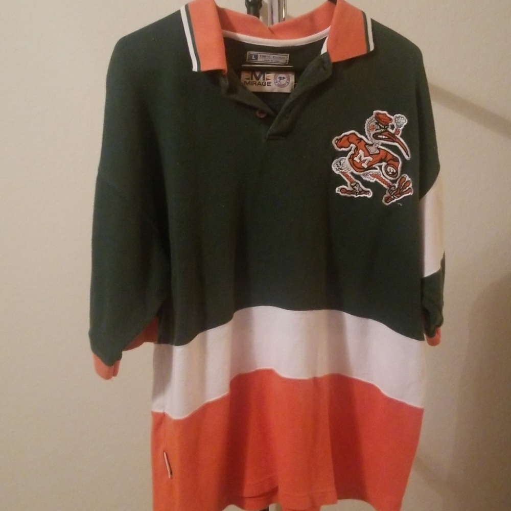 Vintage mirage university of Miami polo large